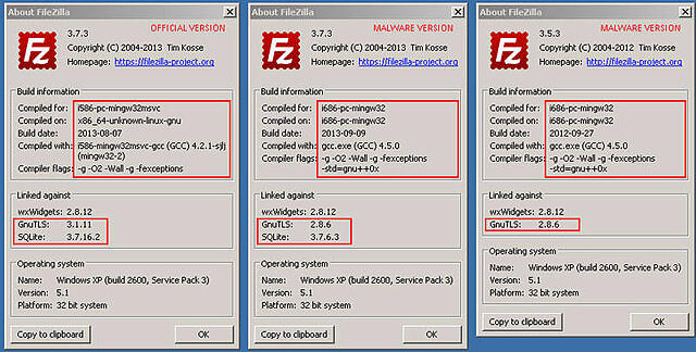 trojanized Filezilla client