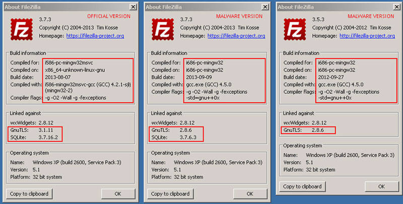 trojanized Filezilla client