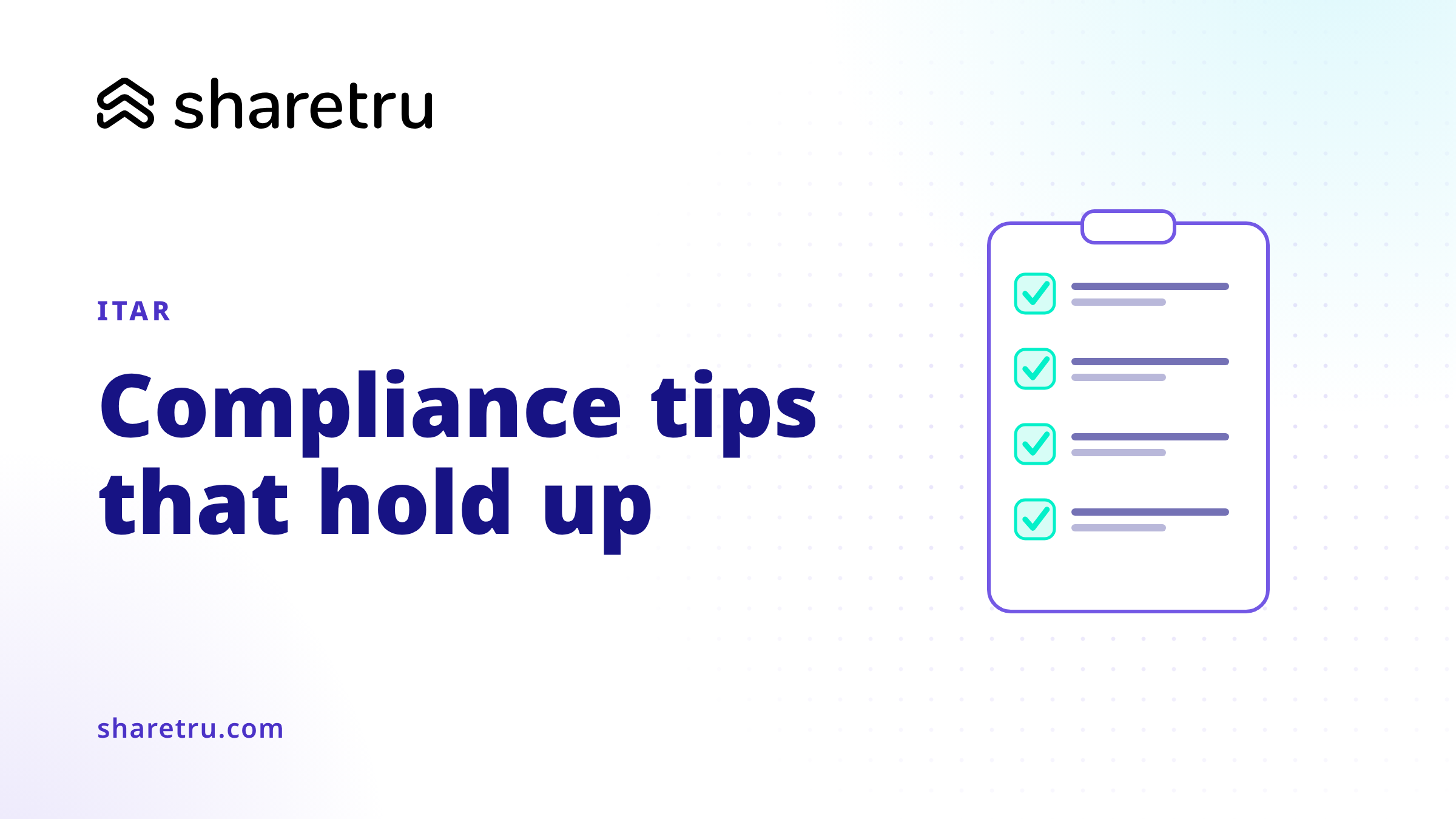 Compliance checklist with every item checked, illustrating ITAR compliance tips