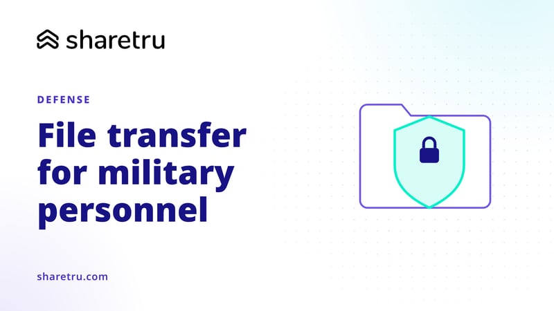 A folder with a shield and lock, illustrating file transfer services for military personnel
