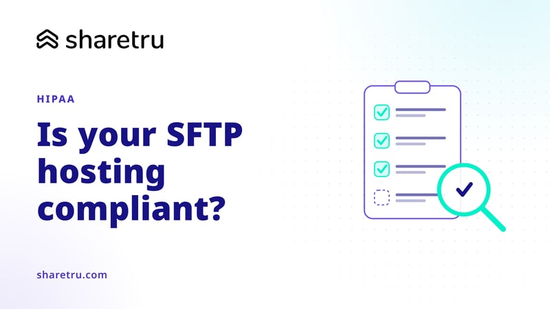 A clipboard under a magnifier with a check mark, illustrating checking whether an SFTP hosting solution is HIPAA compliant