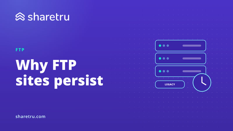 Stack of three legacy servers with a clock, illustrating why FTP sites persist