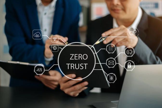 zero-trust-security-model-employees-working-on-tablets