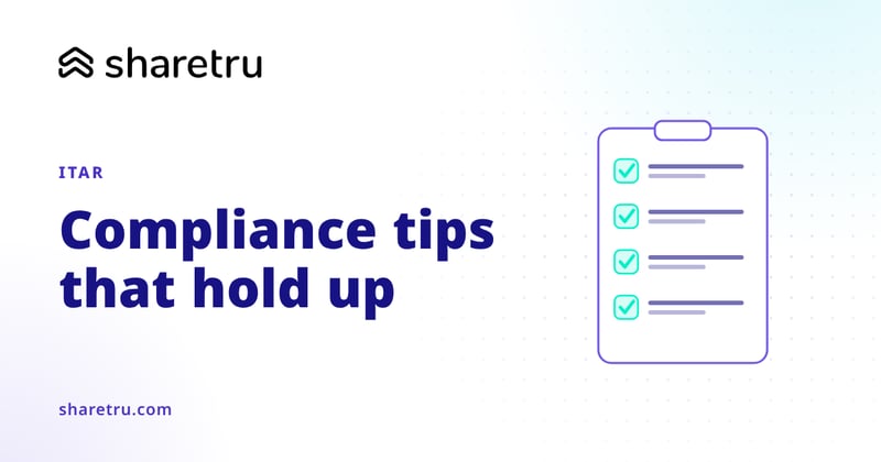 Compliance checklist with every item checked, illustrating ITAR compliance tips
